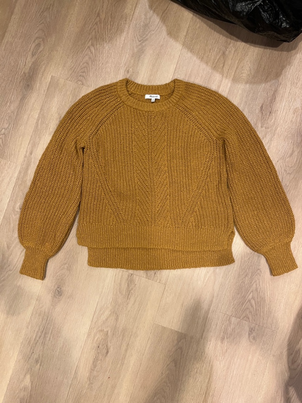 Madewell Chunky Crewneck Sweater in Mustard Gold